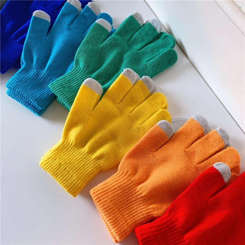Gants d'hiver tricotés de Luxe, Gloves à pointe tactile