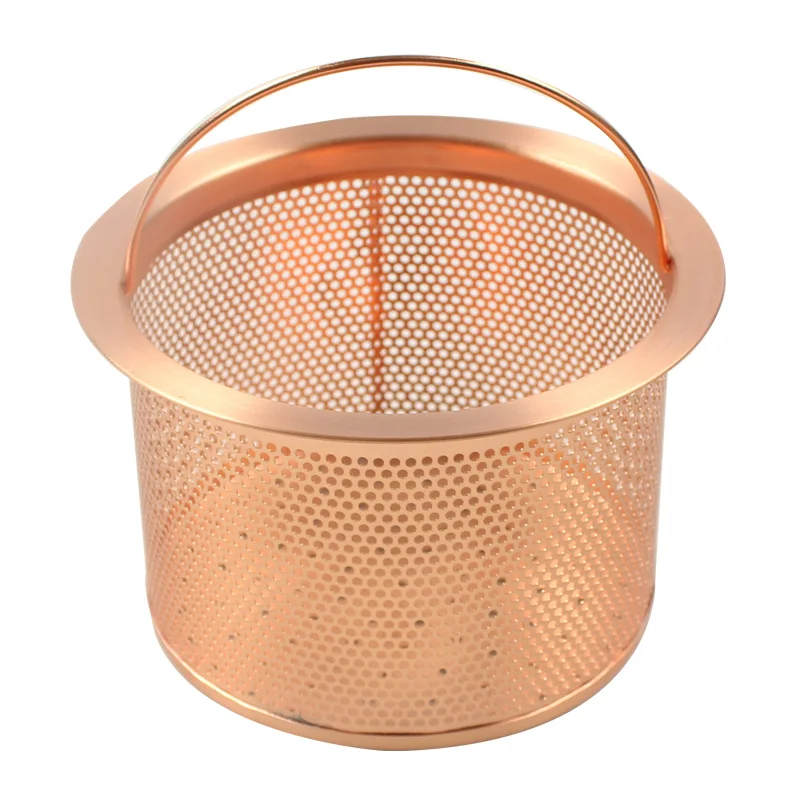 Talea Stainless Steel Copper Plating Deep Sink Strainer Basket Filter QS093C020