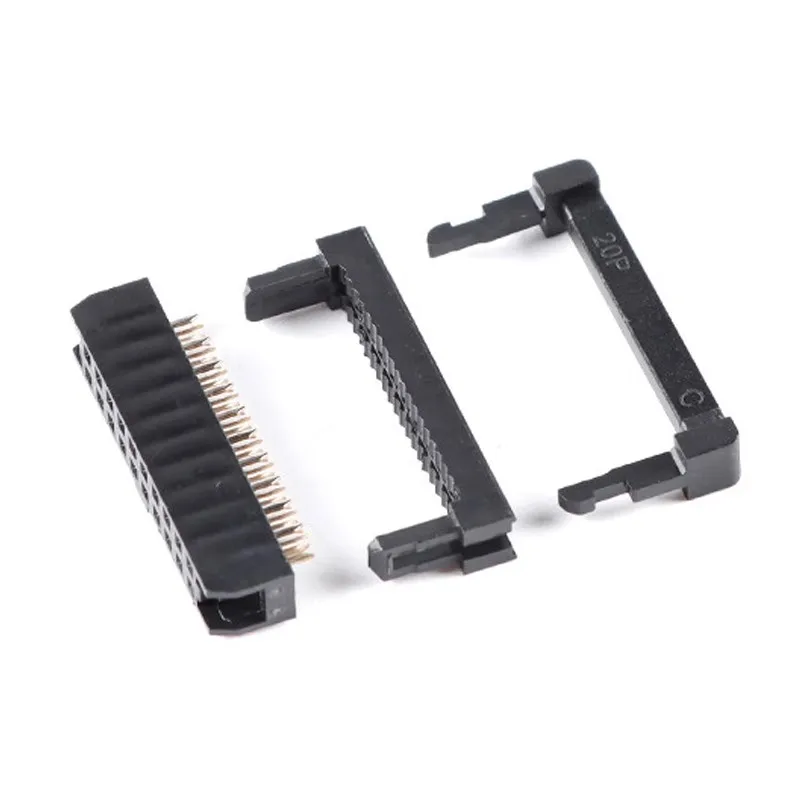 Wire Connectors 10pcs FC 6P/8/10/12/14/16/18/20/24/26/30/34/40/50/60/64 Pin 2.54mm Pitch Female IDC Socket Connector Ribbon Cable