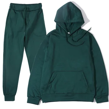 Felpa con cappuccio + pantaloni in tinta unita autunno e inverno da uomo Set da due pezzi Set sportivo casual alla moda Taglia S-3XL Tuta da uomo 1