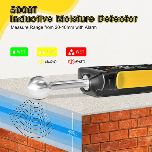 HoldPeak Digital Wood Moisture Meter for Walls Wood Masonry Concrete Color LCD Display Moisture Tester with Alarm Function - Image 2