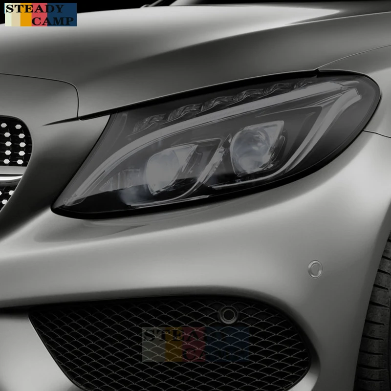 

Car Headlight Protective Film Smoked Black Tint Wrap Vinyl Transparent TPU Sticker For Mercedes Benz C Class W205 C63 AMG S205