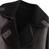 TRAF Thick Faux Leather Jackets for Women Autumn Winter Warm Jackets Woman 2024 Faux Wool Coats Long Sleeve Oversized Jacket 6