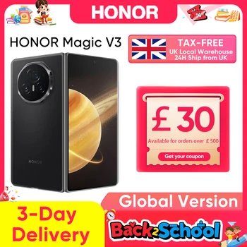 Honor Magic V3 Global Version 5G Foldable LTPO AMOLED 120Hz Display 7.92" 50MP Cameras Snapdragon 8 Gen 3 5150mAh 66W 12GB+512GB