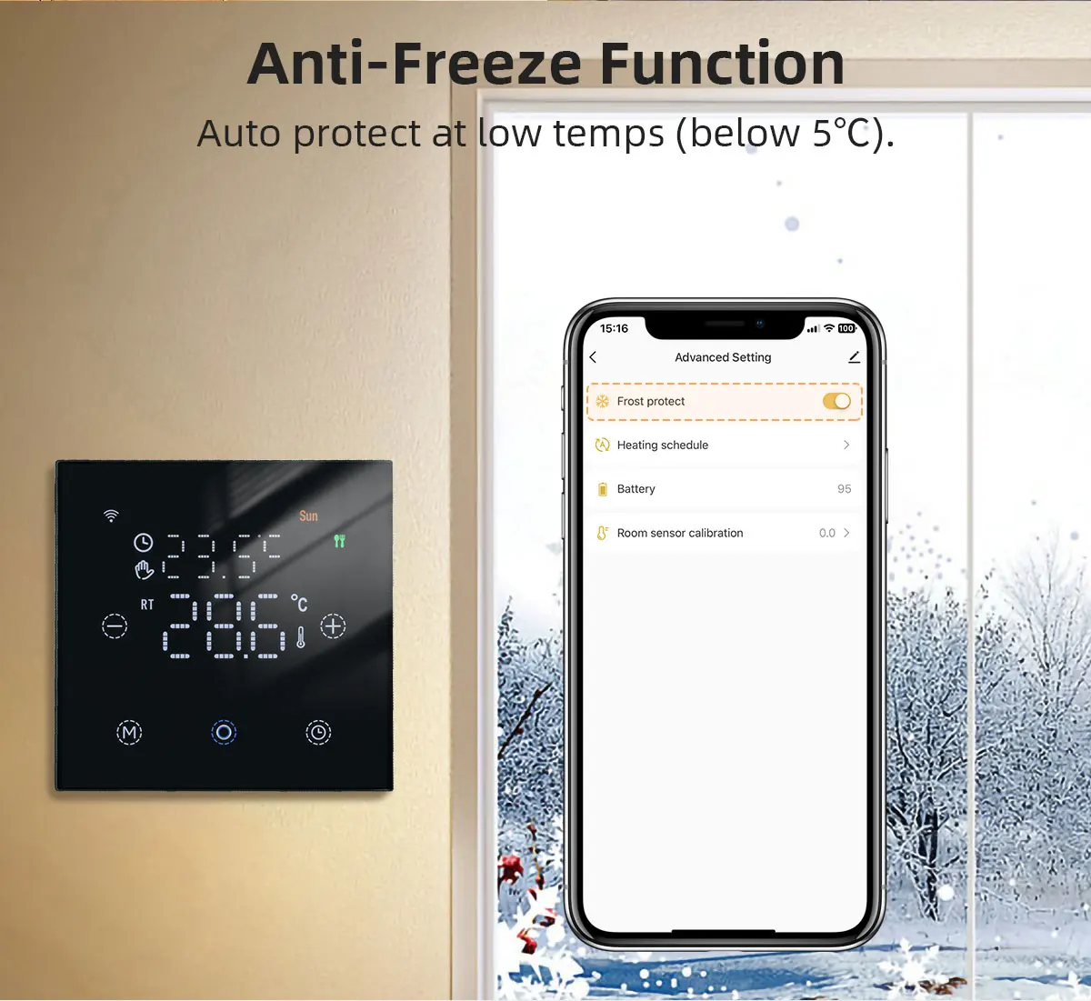Tuya Smart WiFi Touch Screen Thermostat Electric/Water/Gas Boiler Floor Heating