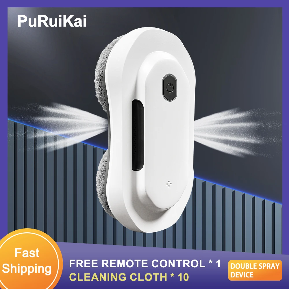 PURUIKAI Robot Vacuum Cleaner Window Cleaning Robot Window Cleaner Electric Glass Micro Remote Control