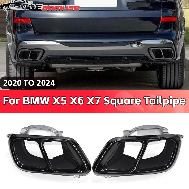 BMW X5 G05 X6 G06 X7 G07 Muffler Tip Tailpipe Nozzle Exhaust System Exhaust Trim Tip Square Tips