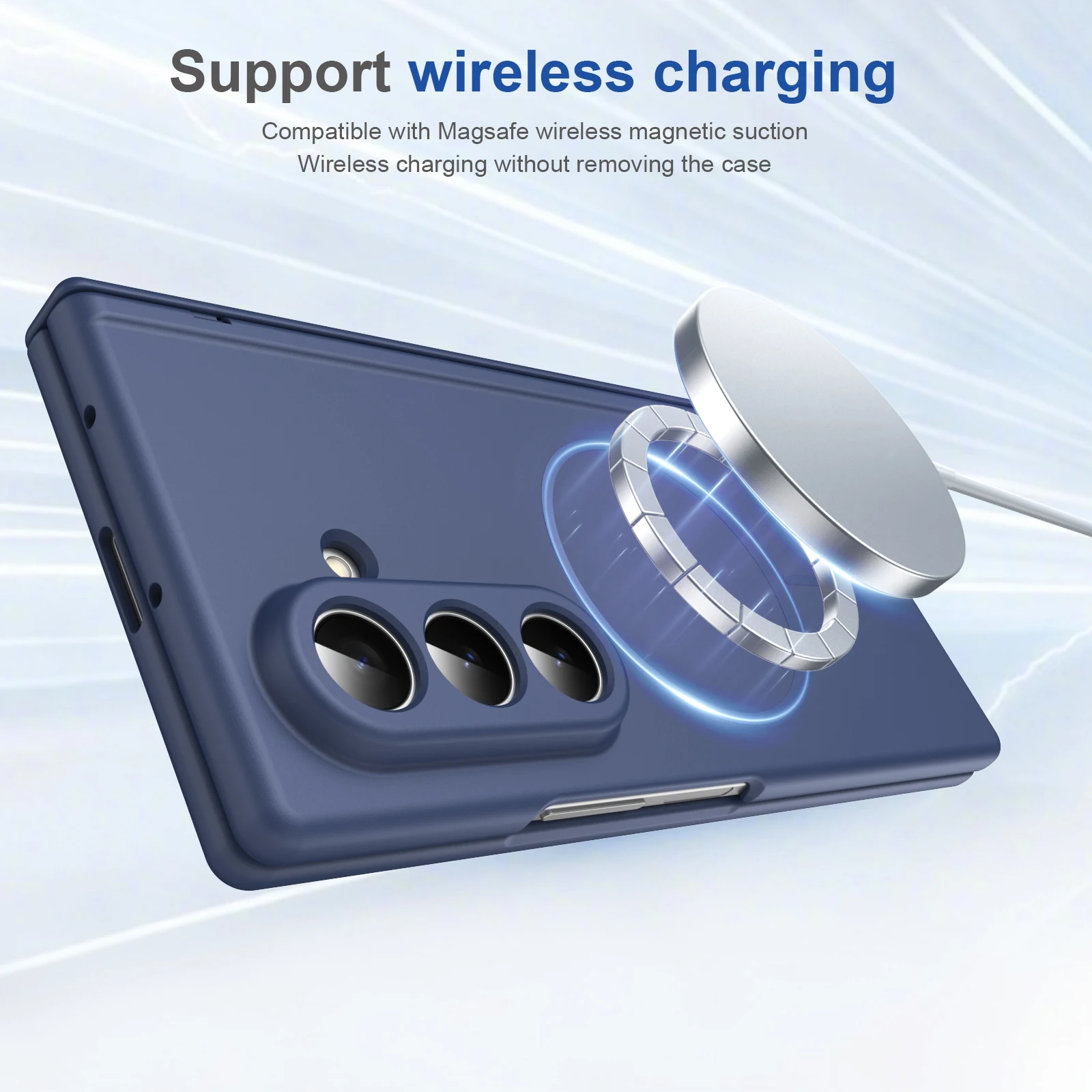 Hinge Protective Magnetic Shockproof Frosted Phone Case with MagSafe Compatibility