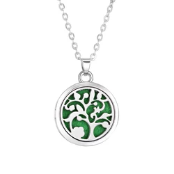 Tree of Life Aromatherapy Necklace - Essential Oil Diffuser Locket in Stainless Steel (6)
