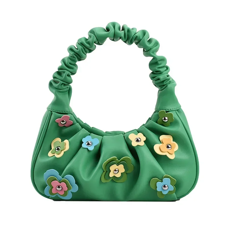 

Brand pleated cloud bags for women high quality armpit bag designer flower shoulder bag cute purses and handbags luxury hand bag