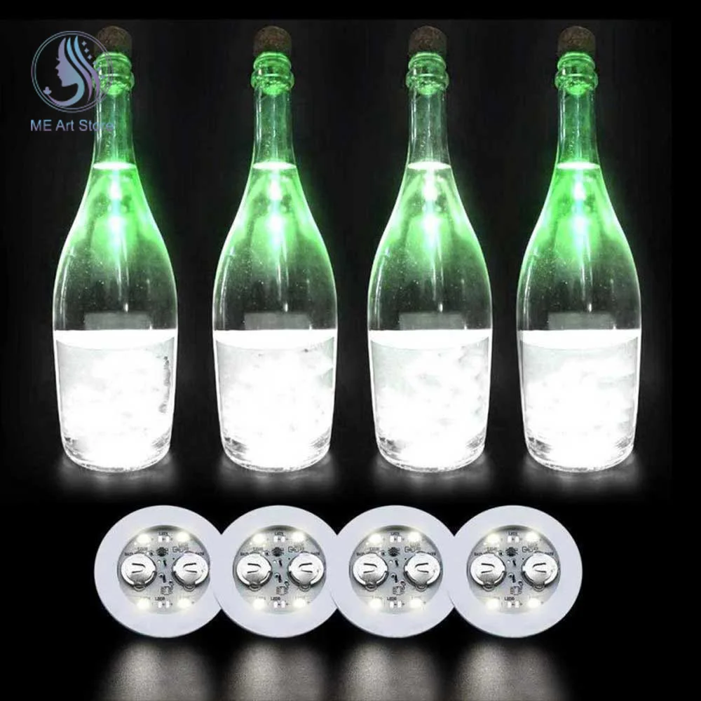 LED leuchtende Untersetzer leuchten Glas Trink flasche Tasse Matte für  Partys Hochzeiten Bar Weihnachten Home Pub blinkt kreatives Licht -  AliExpress