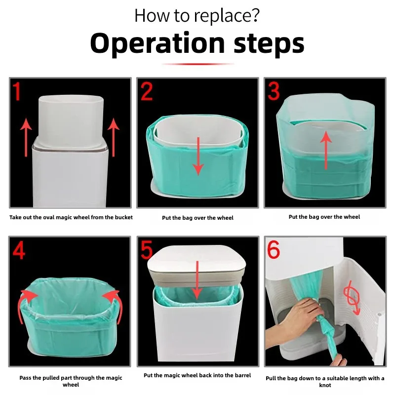 Trash Bags Disposable Trash Bags Garbage Bags Diaper Pail Refills Bags Bady Diaper Refill Bags For CLASSIC Dekor And KORBEL Diaper Garbage Bags For 16L Trash Bucket Replacement Liners