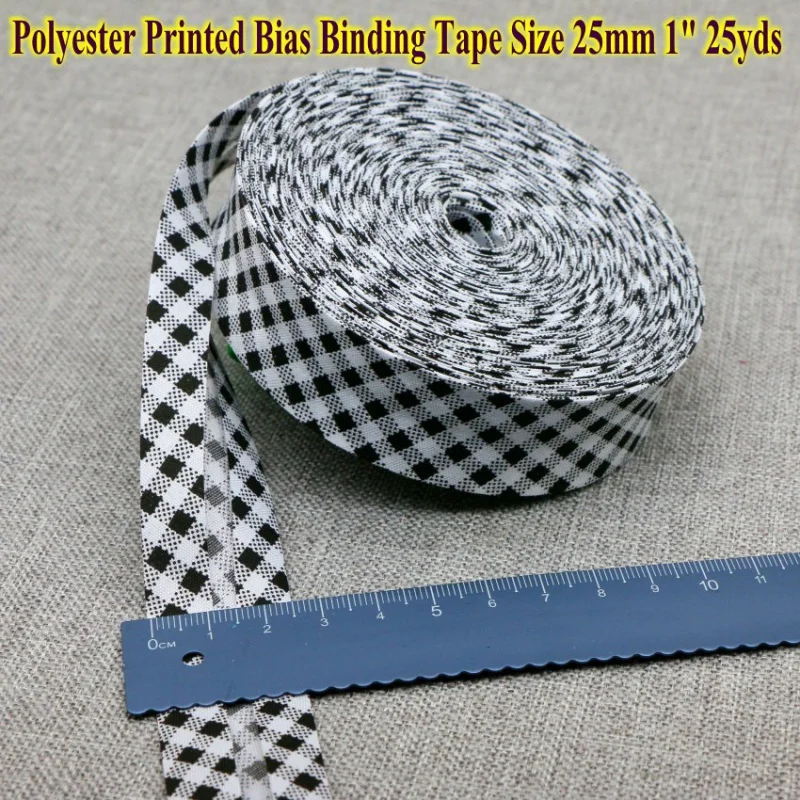 Polyester Printed Bias Binding Tape, DIY Sewing Edge, Striped, Leopard Handmade, 1 ", 25mm x 25yds