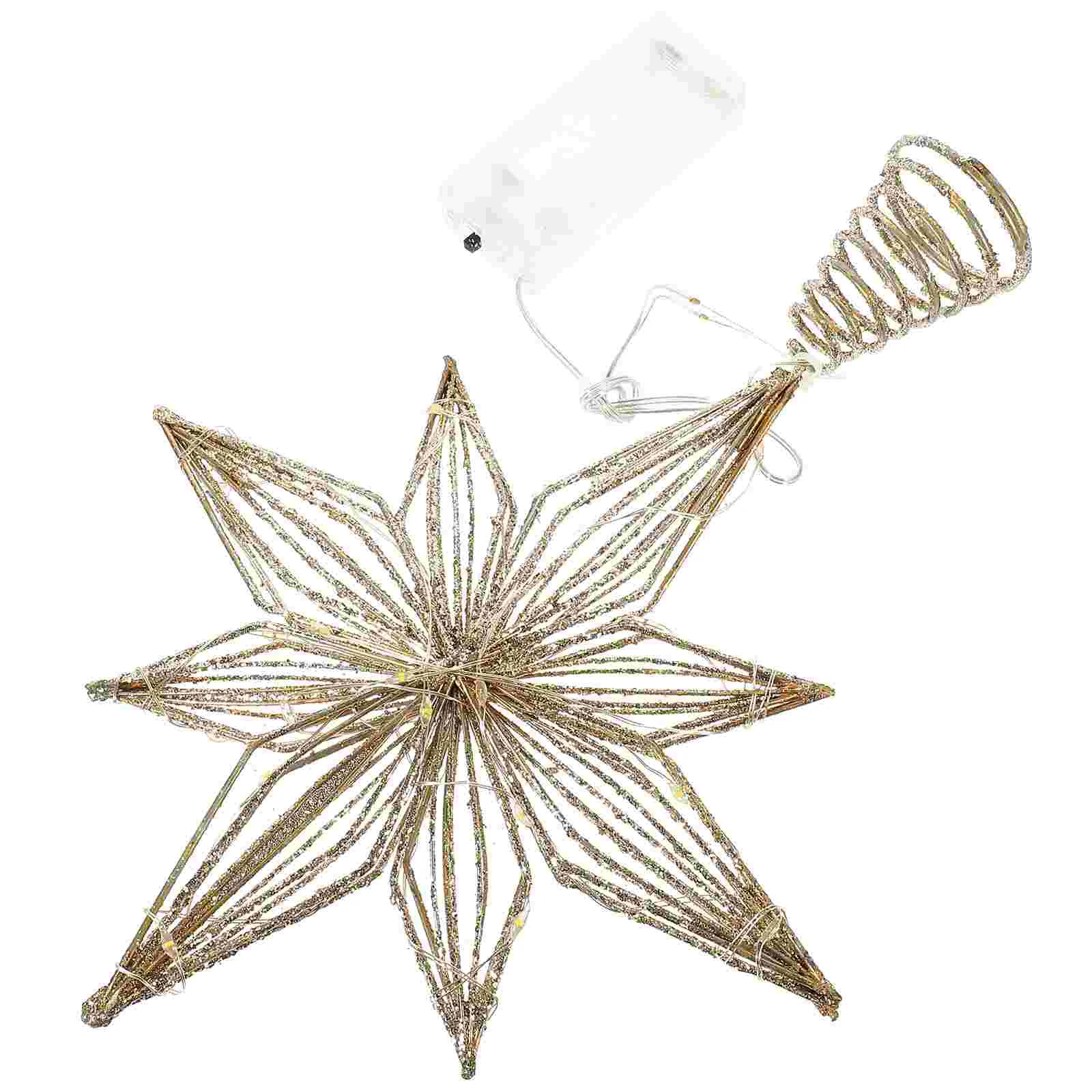 

Christmas Tree Top Star Ornament Xmas Pendant Ornaments Topper Decoration Treetop Wrought Iron