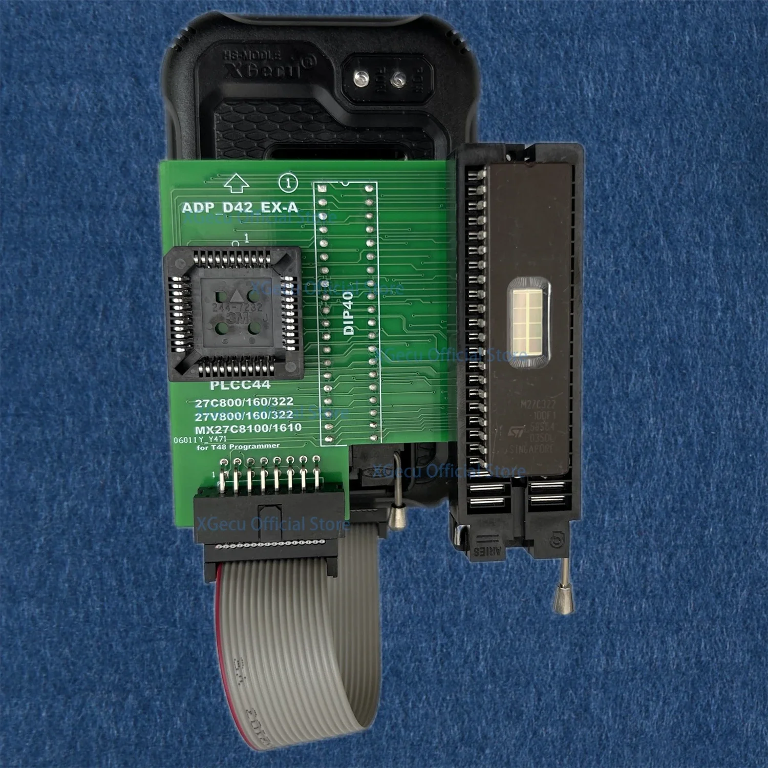 XGecu ADP_D42_EX-A adapter with Black ZIF socket for PLCC44 DIP42