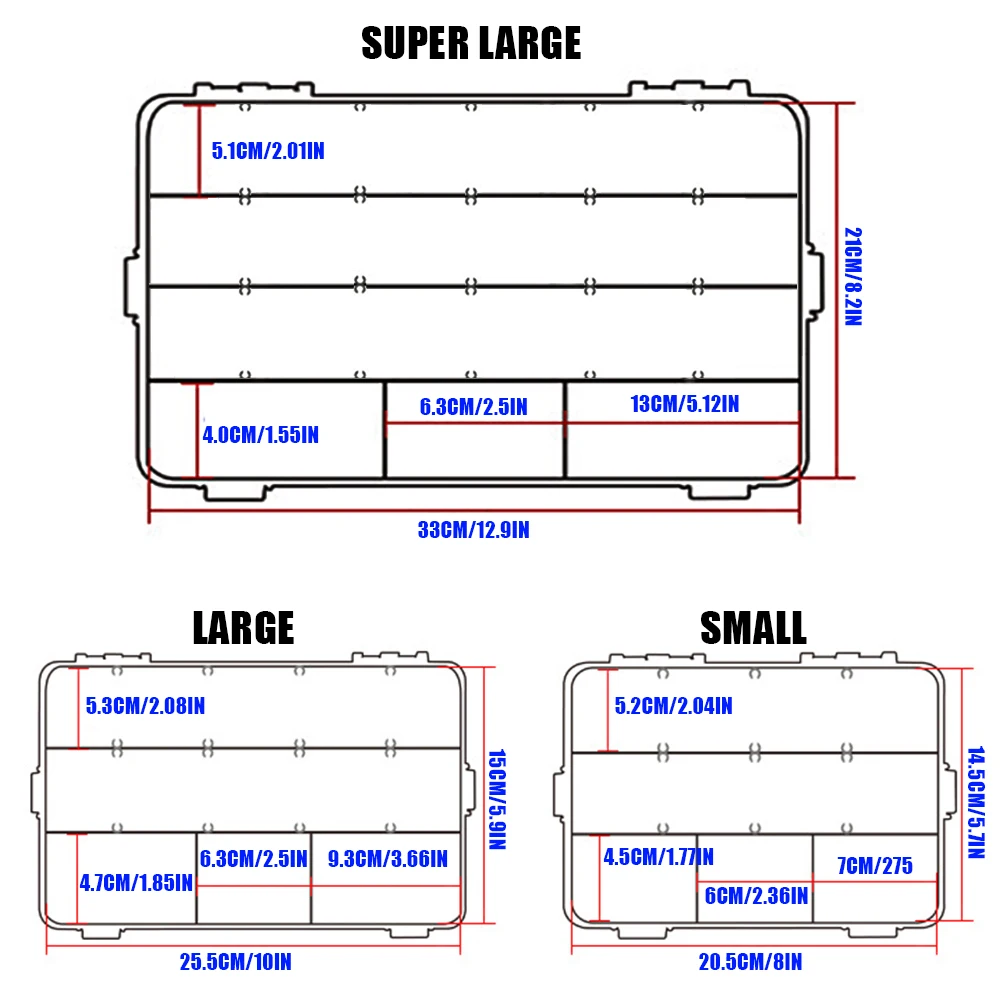 Fishing Tackle Box CAZULO Waterproof Fishing Gear Bait Hook Storage