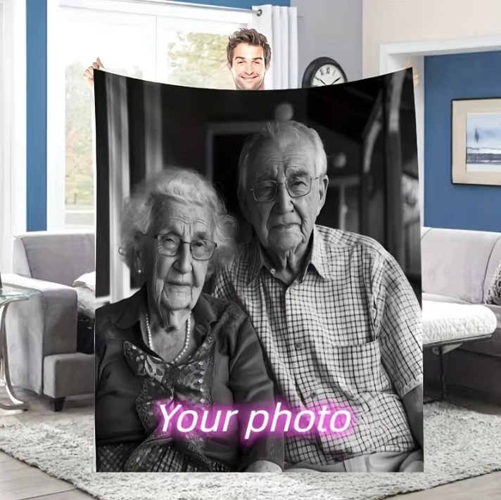 I Love You Custom Blanket with Photo Collage Text Personalized Picture Throw Blanket for Christmas Valentine's Day Birthday Gift 3