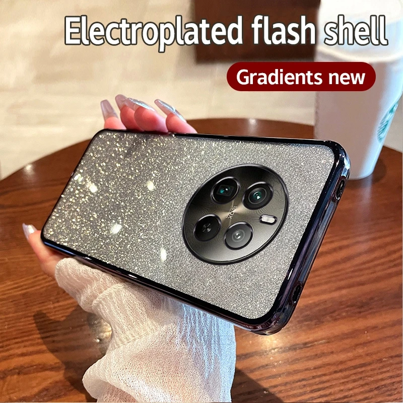 Luxury Gradient Glitter Silicone Plating Back Case