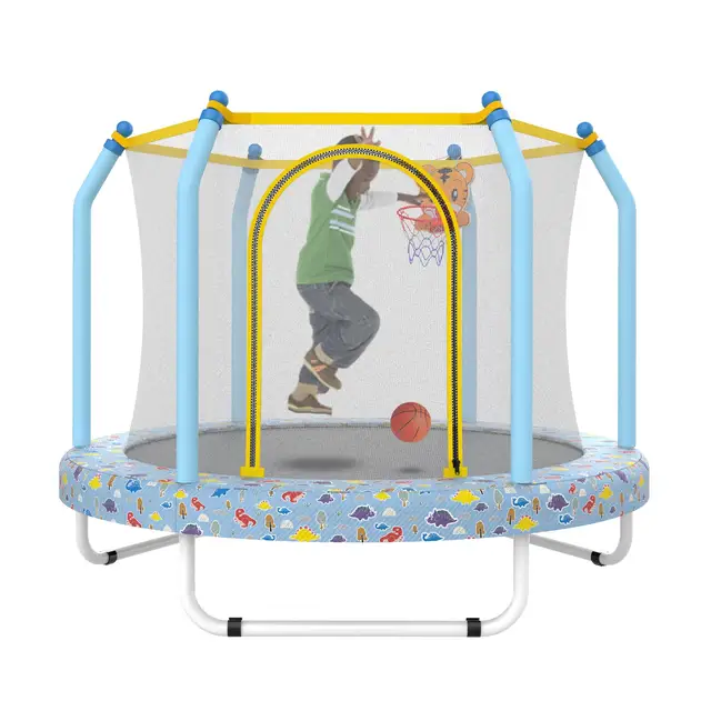 Trampoline for Toddlers Indoor Outdoor with Basketball Hoop Total Protection Safety Approved
