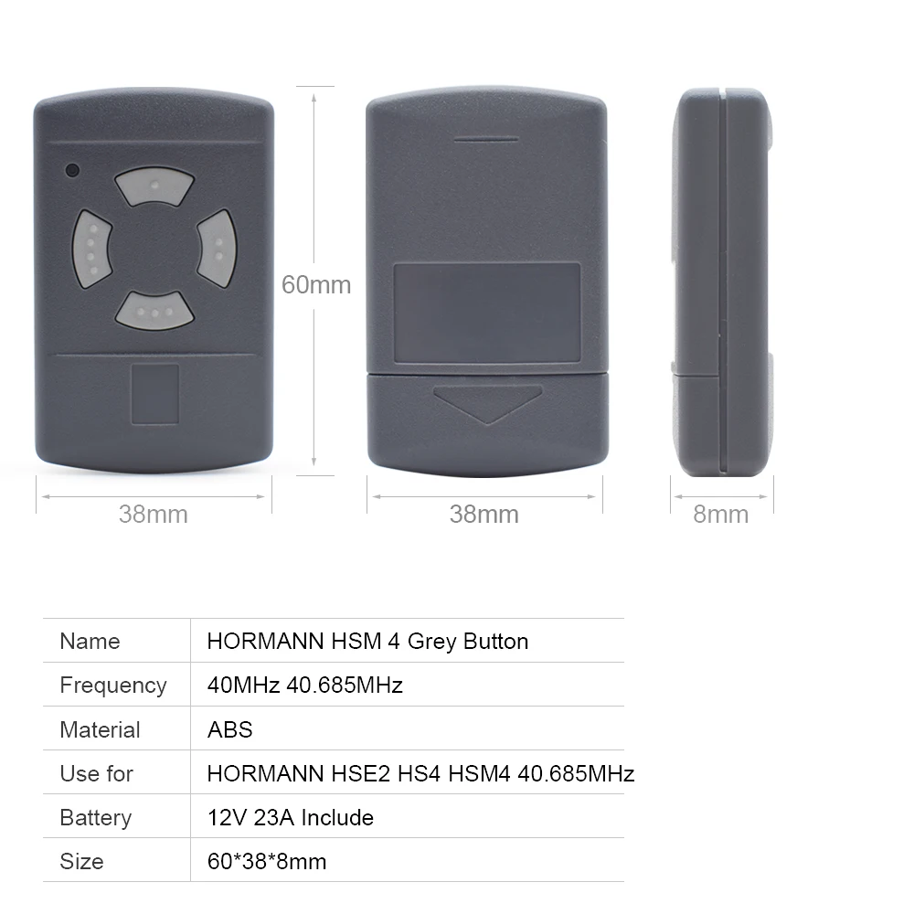 Garagem Porta Controle Remoto, Portão Abridor de Comando, Hormann, HSM2, HSM4, HSE2, 40MHz, 685 MHz