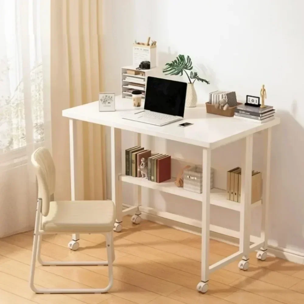 Folding Computer Desk Study Computer Desks for Home Office Portable Computing Stand With Wheel Multifunctional Foldable Desk