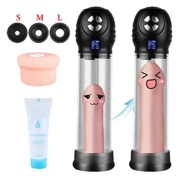 Penis Pump with Lubricant Rechargeable Cock Vacuum Pump For Men Penis Enlargement  Male Masturbators Penise Extender Sex Toys 1