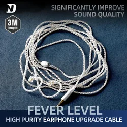 Enhanced High - Quality Silver - Plated 3m Headphone Extension Cable (D1 3M Cable)
