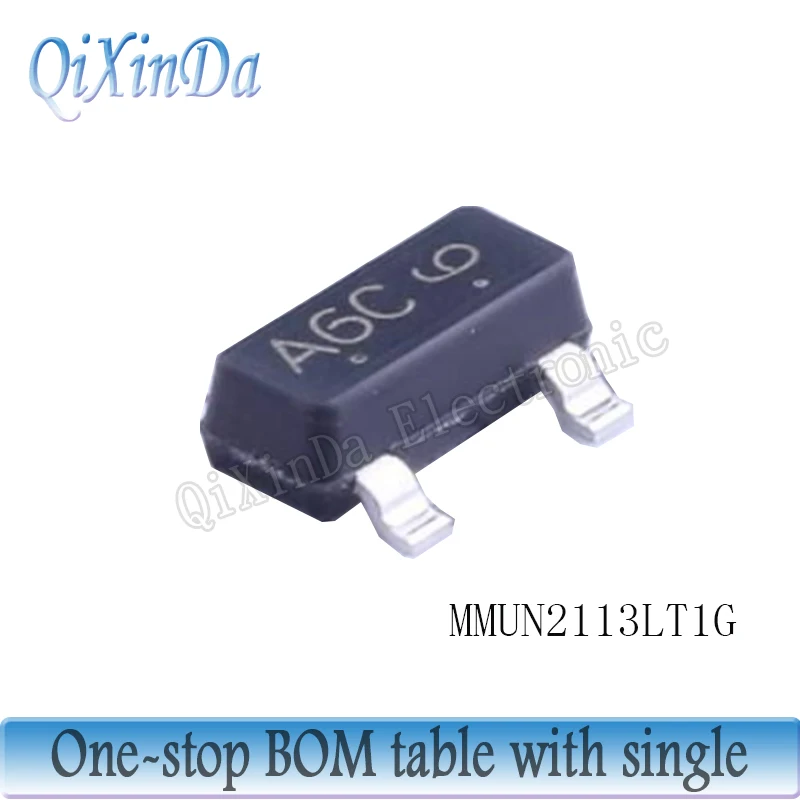 100PCS MMUN2111LT1G A6A MMUN2112LT1G A6B MMNU2113LT1G A6C MMUN2114LT1G A6D MMUN2115LT1G A6E MMUN2116LT1G A6F SOT-23 transistor