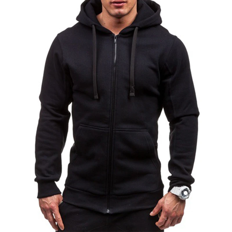 New Men's Hoodies Sweatershirt Running Jackets Zipper Slimming Sport Coats Men Drawstring Warm Hoody Sweatshirts Fitness Clot