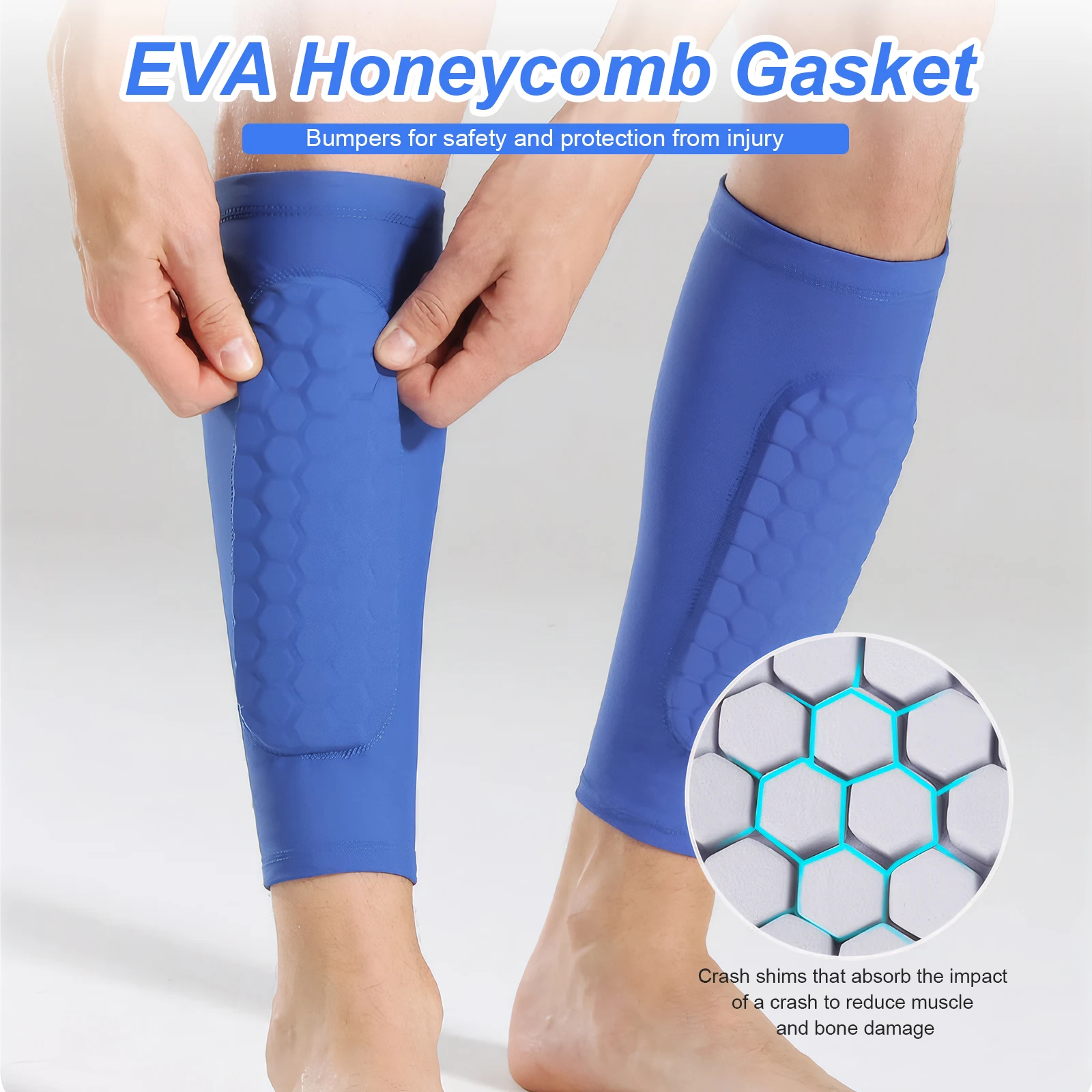 Enhanced Shin Defenders with Honeycomb Padding - Breathable Lightweight Calf Protection