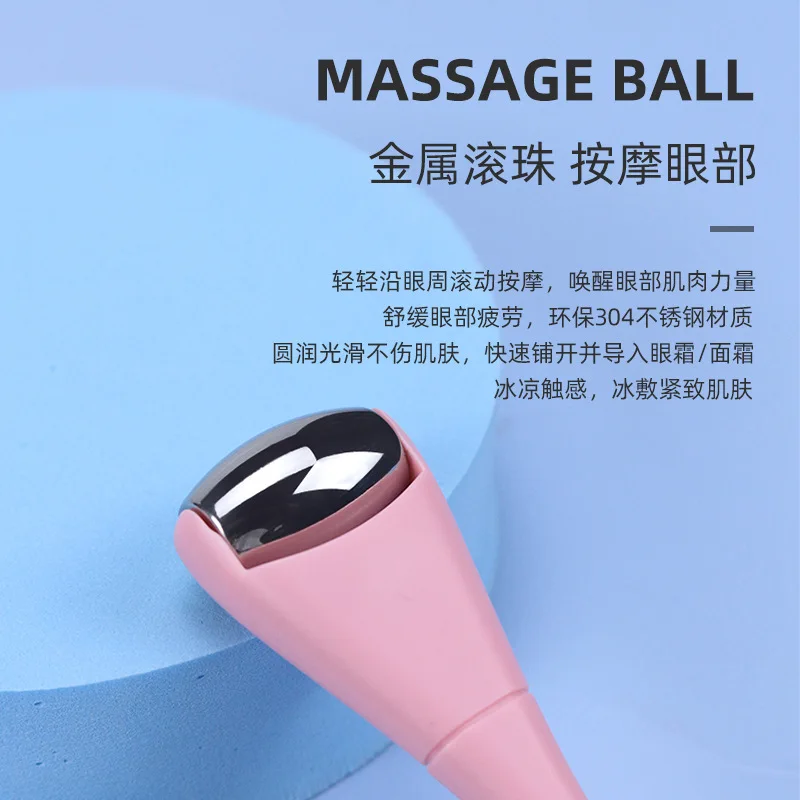 Stainless Steel Double Head Ice Roller Eye Cream Stick Dual-Use Eye Cream Spoon Face Ice Dressing Beauty Stick Face Massager