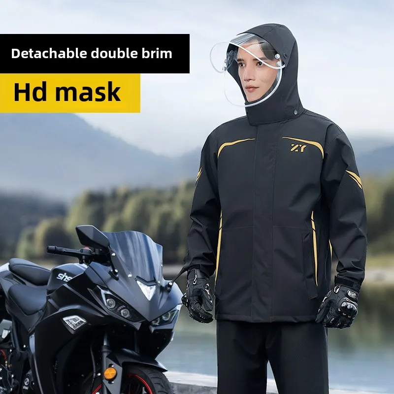 Men Motorcycle Raincoat Suit Outdoor Waterproof Rainwear Shoes Cover Thicken Rain Coat Cycling Fishing Climbing Jacket