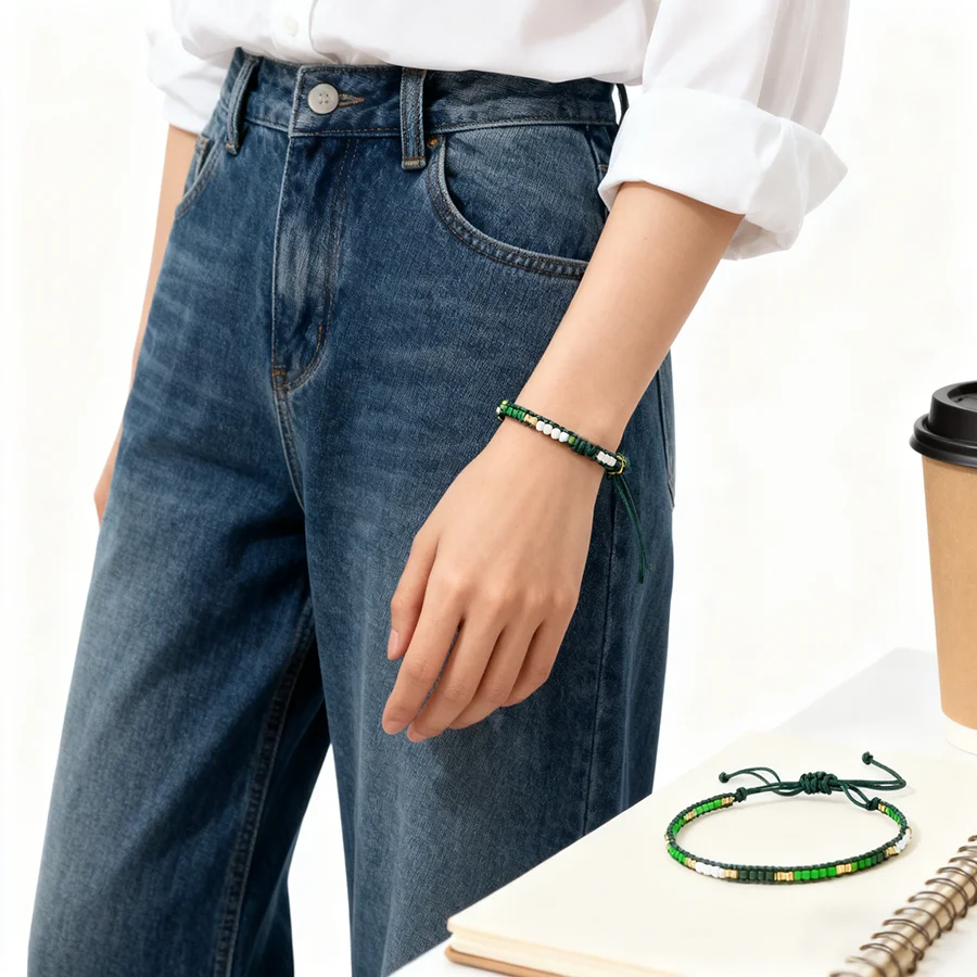 Neues Bohemia-Armband mit Rocailles für Damen, 6 Farben erhältlich, Büro, Strand, Freizeit, Zubehör, verblasst nicht oder allergisch, verstellbar