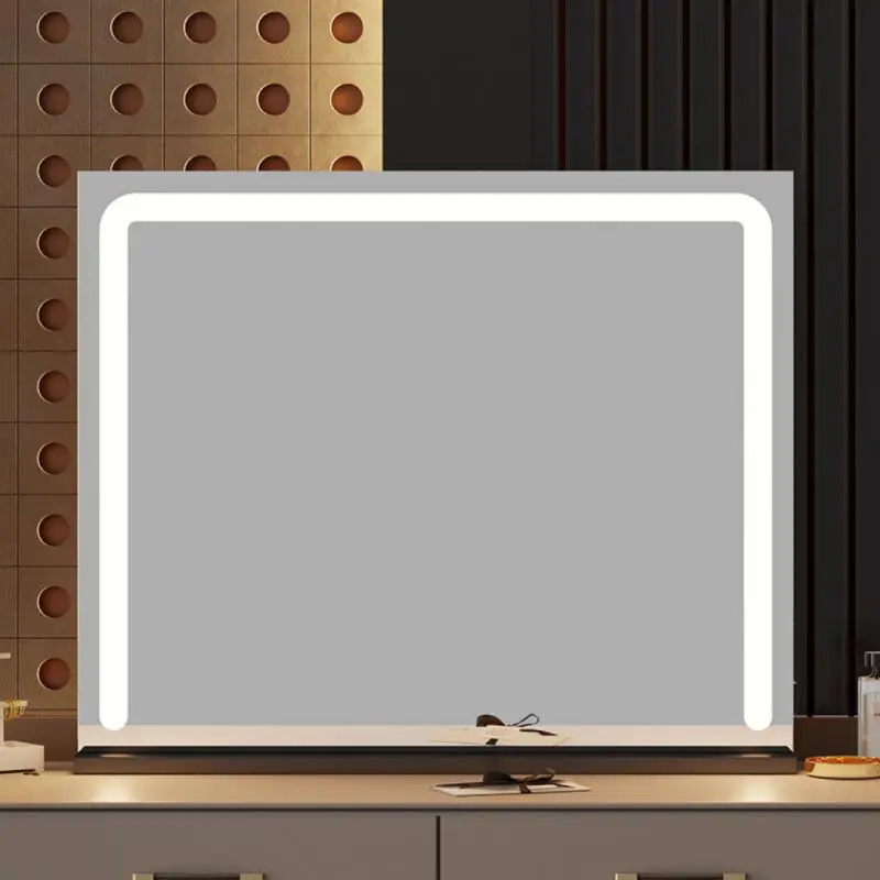 LED 메이크업 거울 - 60x50cm(5x7인치) 3가지 색상 조명 모드 터치 스크..