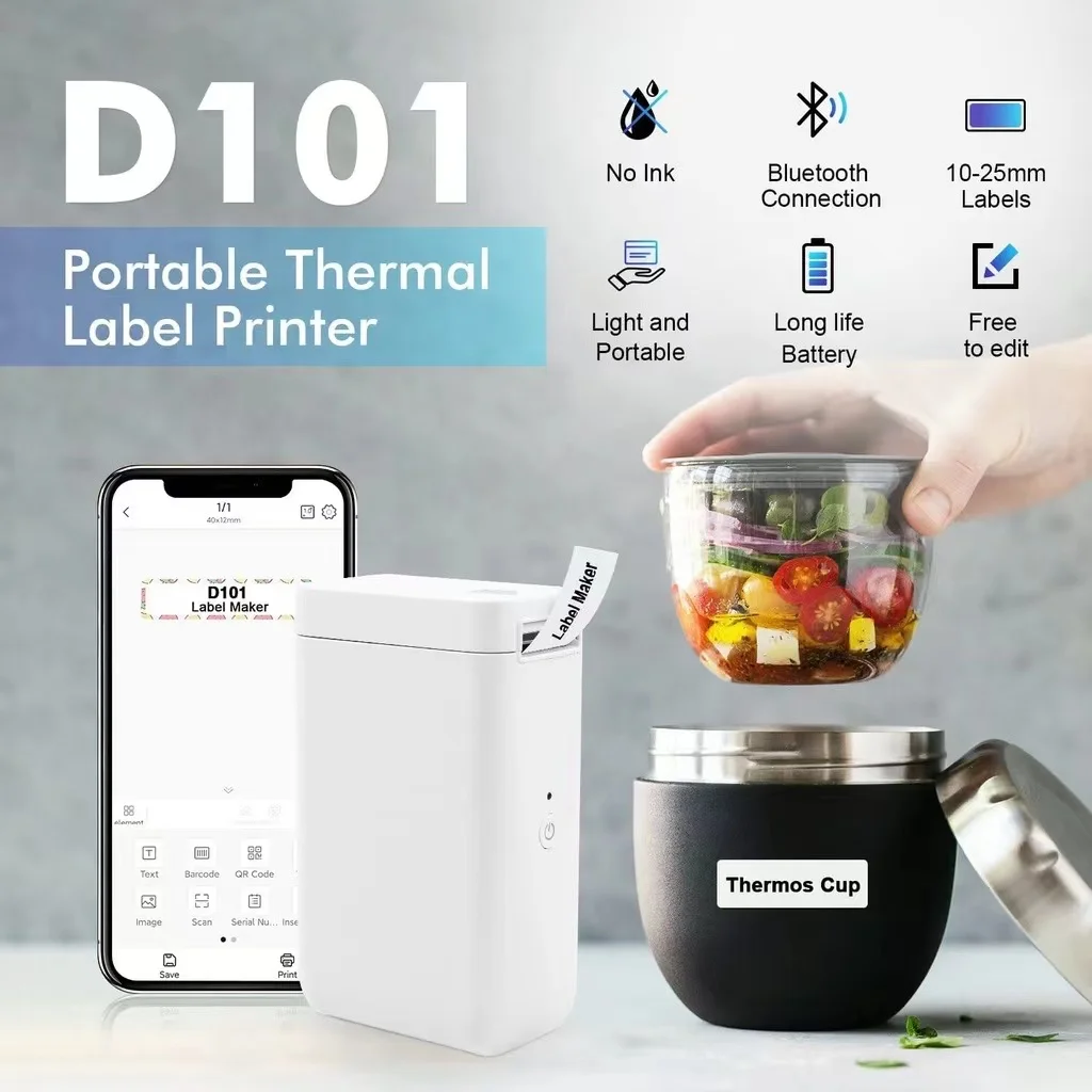 

Мини-принтер для этикеток D101 Niimbot Inkless