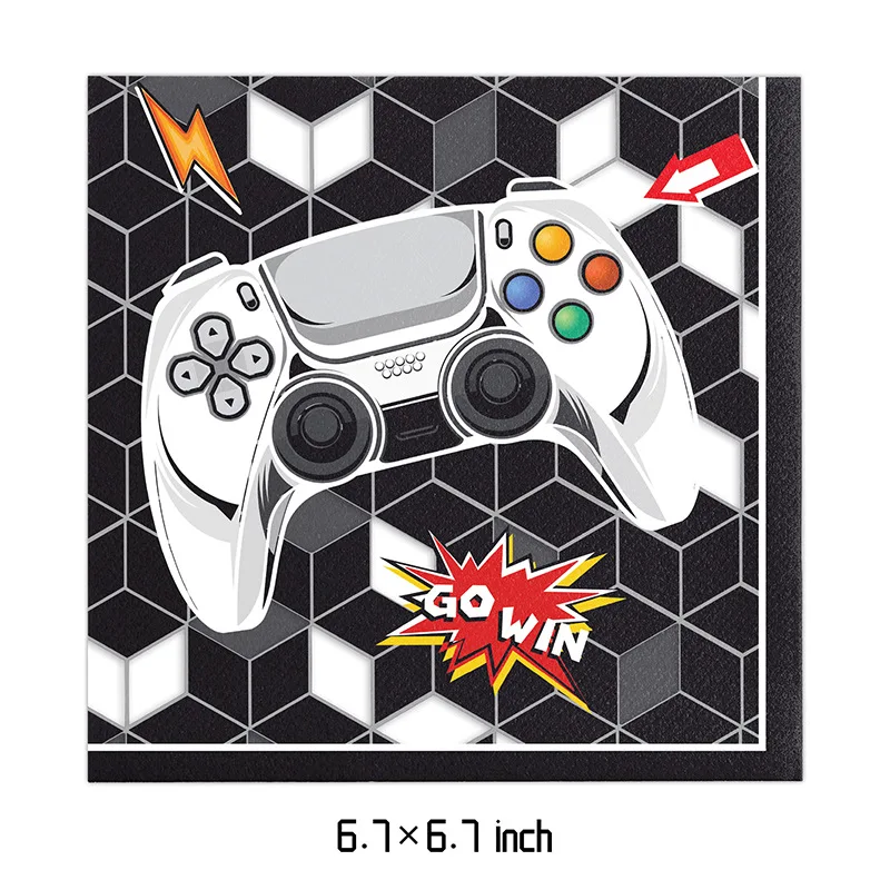 Videospiel Geburtstagsdekorationen Luftballons Gamepad Thema Party Junge Hintergrund Teller Tassen Geschenktüten Tortenständer Stressabbauendes Spielzeug – Detail 6