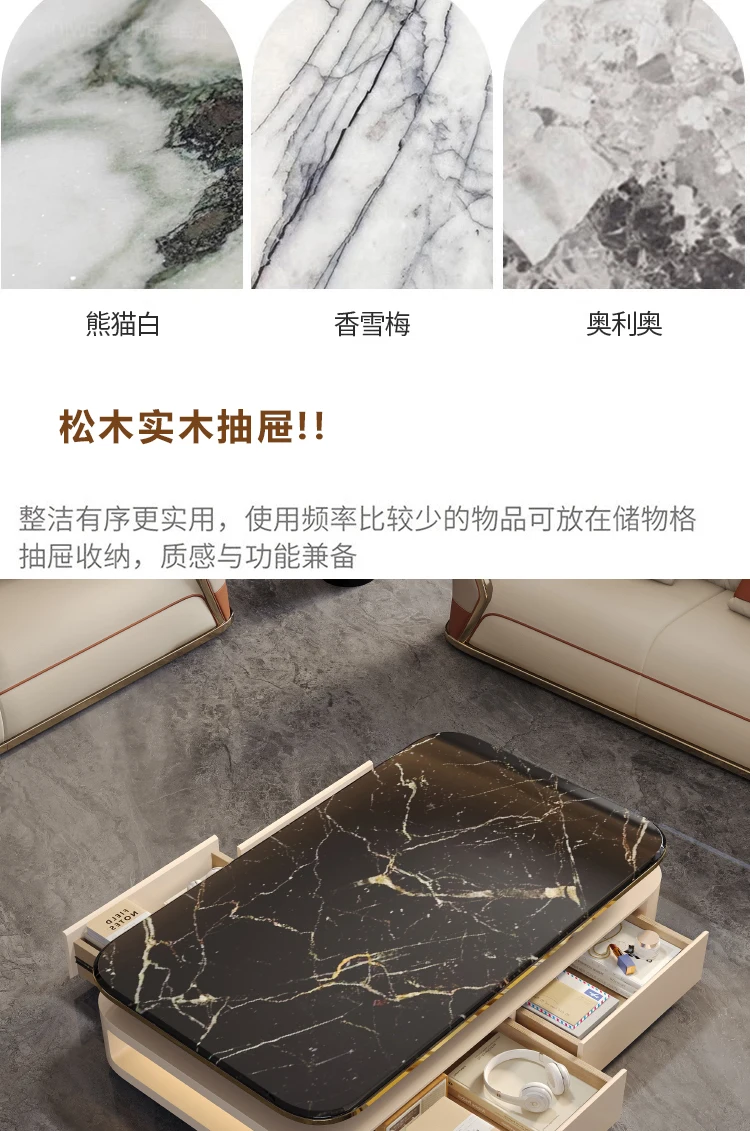 Creative Light Luxury Coffee Table Storage Designer Aesthetic Standing Side Table Unique Accessories Mesas Bajas Furniture