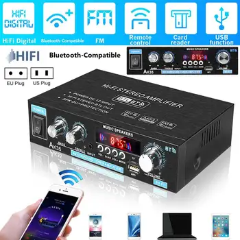AK35 Amplificatori di potenza domestici Amplificatore di potenza audio stereo HiFi Bluetooth Canale 2.0 Supporto AMP audio Mini amplificatore digitale 1
