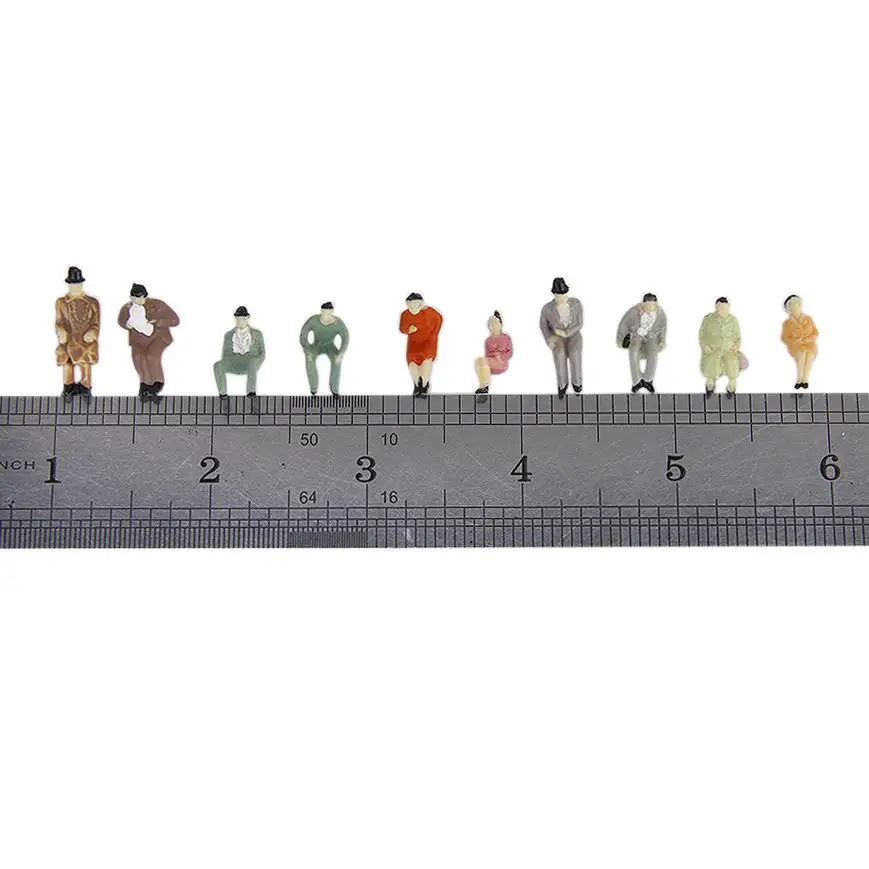 24pcs People Model Train Park Street Passenger People Figure Sitting Painted Colorful Lot