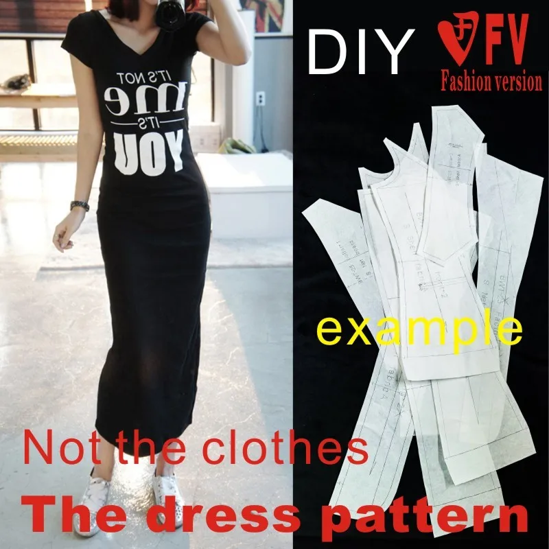 Dresses Sewing Pattern Template KNIT Elasticity is very big Cutting drawing Clothing DIY ((Not selling clothes)) BLQ-210