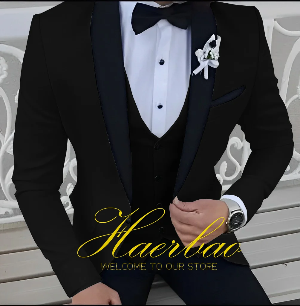 Pink Men Suit Black Shawl Lapel Formal Tuxedos Wedding Suit For Men Prom Party Dress With Pants 2 piece set