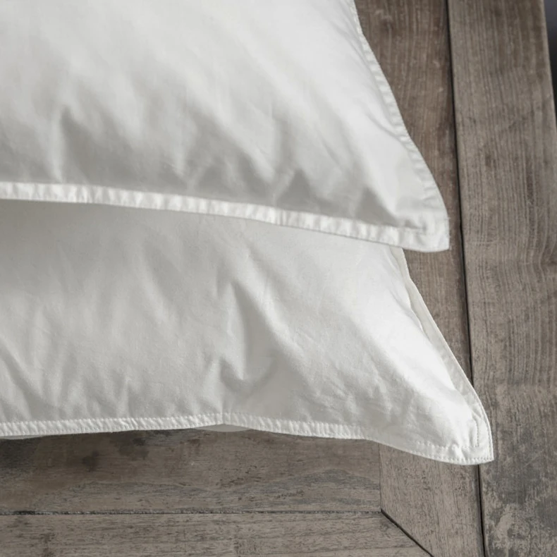 Deodar Natural Goose Feather and Down Filled Neck Pillow 100 Cotton Fabric Standard Size Skin