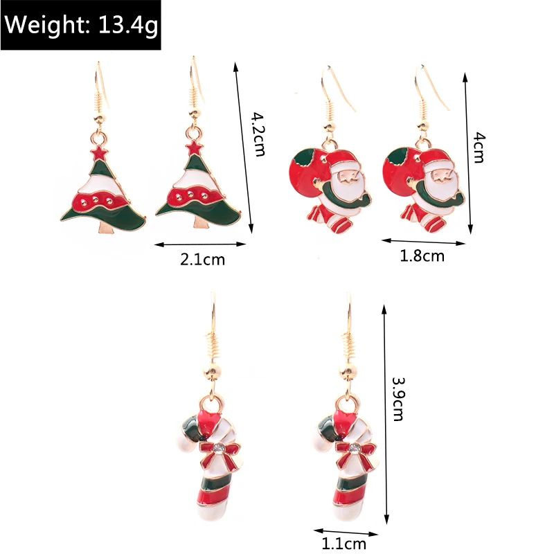 Leslie Hot Merry Christmas Ohrringe Weihnachtsmann Hirsch Baum Stern Glocke Schneemann Ohrringe Anhänger Frohes Neues Jahr Schmuck Geschenke – Detail 8
