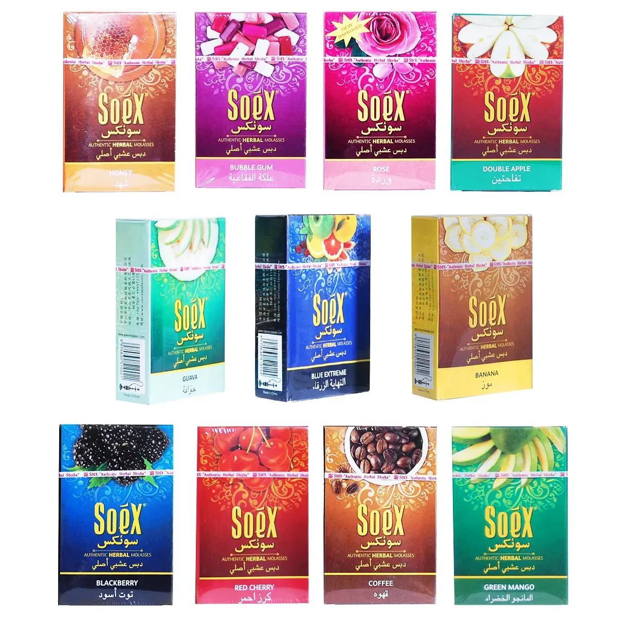 1pcs 50g Soex fruit flavor Hookah Metal Shisha Hose Charcoal Fork Accessories Portable Flavor 0% Free Tar Nicotine