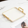 Household Rectangular Light Luxury Tray  Cosmetics Storage Tray Living Room Water Cup Storage Hotel Apartment Storage Tray New 6
