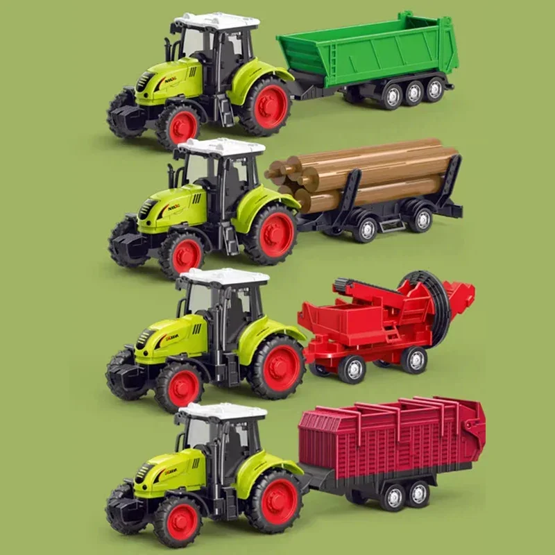 Inertia-Powered Farm Tractor Toy with Dump Trailer - Educational Engineering Gift