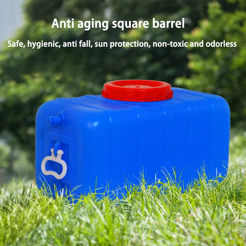 80L RV Car Plastic Water Tank Outdoor Sunscreen Thickened Water Bucket Horizontal Storage Bucket Household