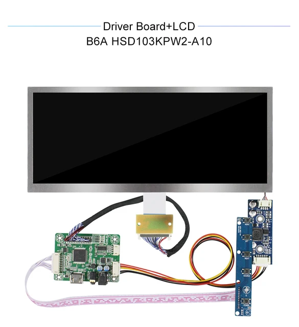 Pantalla LCD 10.3 Pantalla LCD IPS VSDISPLAY 10.3" 1920x720 850nit Con Placa Controladora VGA/DVI Placa Controladora Vga Dvi