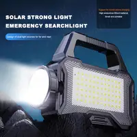 Solar Camping Lantern Led Flashlight Outdoor Camping Searchlight Type-C Rechargeable Handheld Spotlight Torch COB Hiking Fishing 1