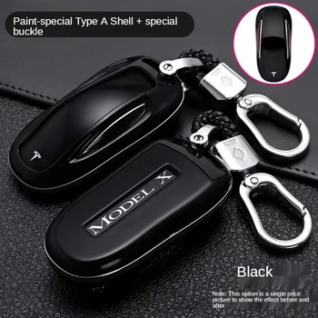 Custodia per chiave Auto in fibra di carbonio Shell per Tesla Model X Y Holder telecomando Fob portachiavi ABS accessori Auto protettivi - Custodia per chiave Auto in fibra di carbonio Shell per Tesla Model X Y Holder